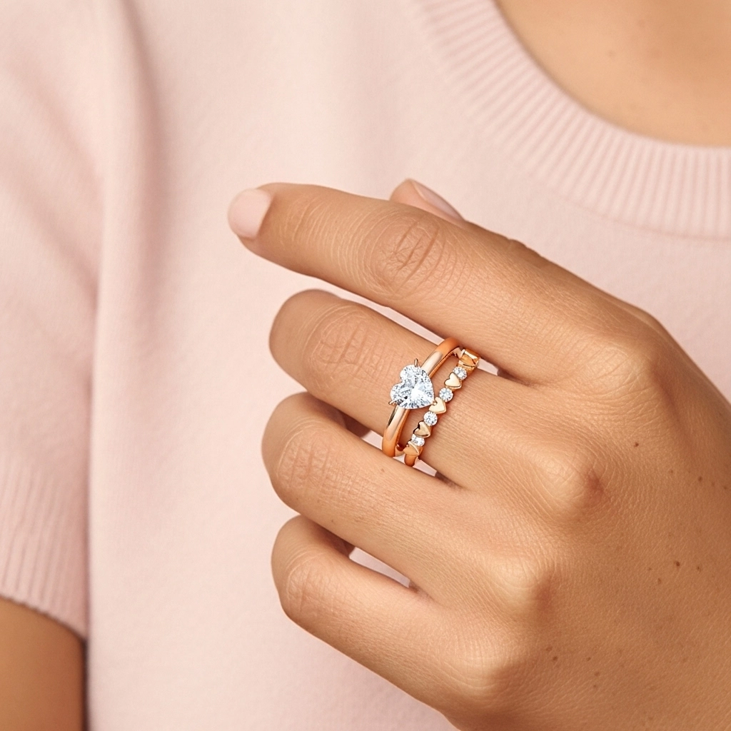 18K Rose Gold Plated Unique Infinity Bridal Set