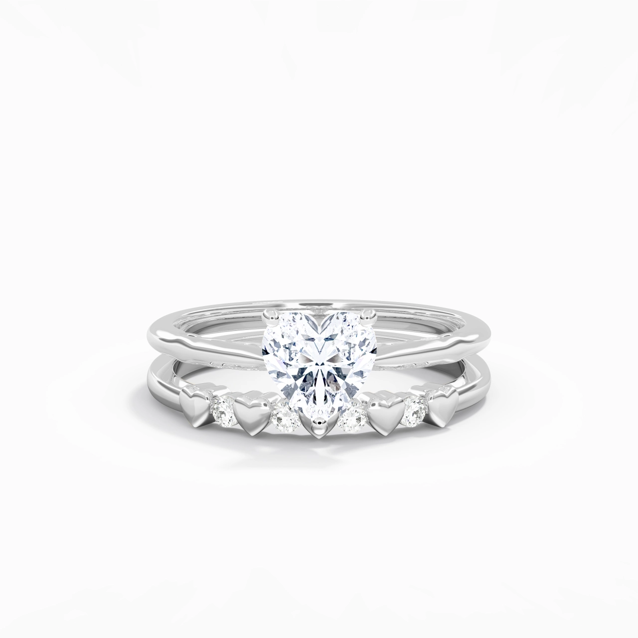 White Gold Plated Unique Infinity Bridal Set