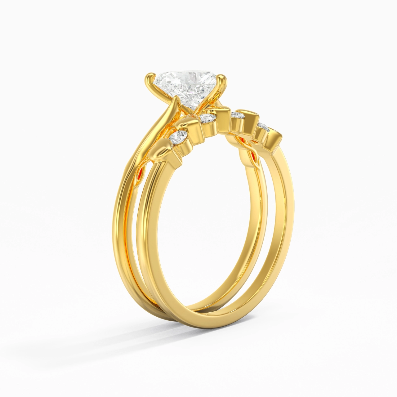 18K Yellow Gold Plated Unique Infinity Bridal Set