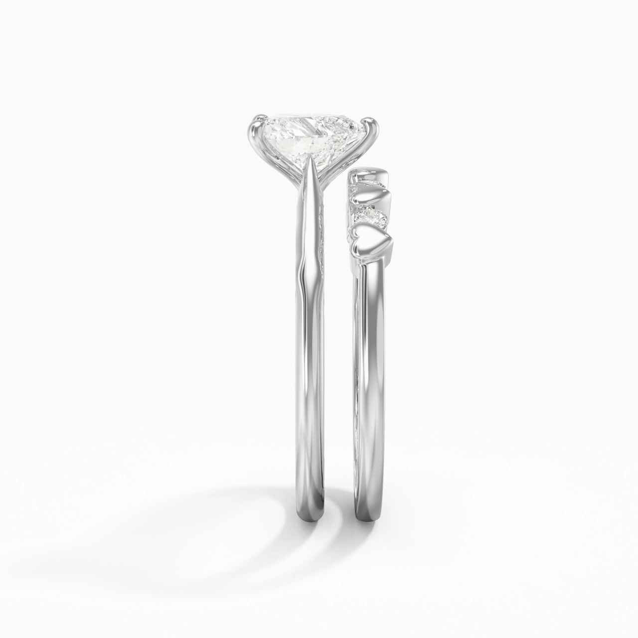 White Gold Plated Unique Infinity Bridal Set