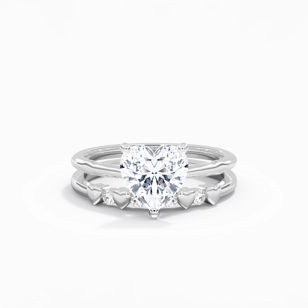 White Gold Plated Unique Infinity Bridal Set