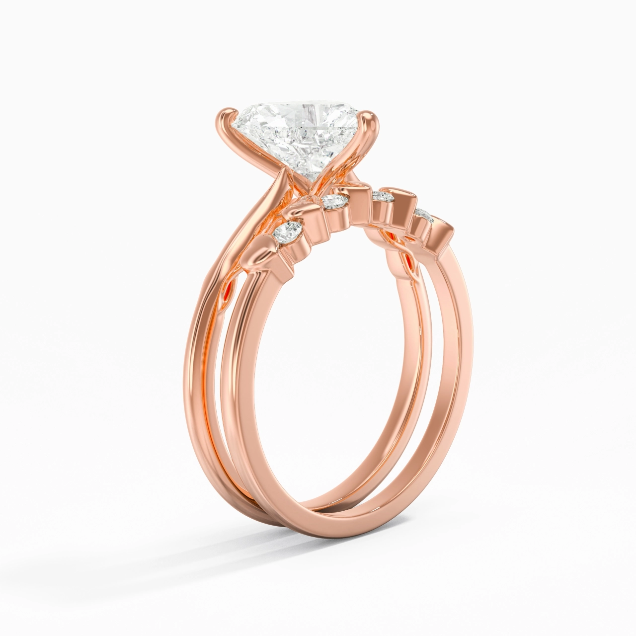 18K Rose Gold Plated Unique Infinity Bridal Set