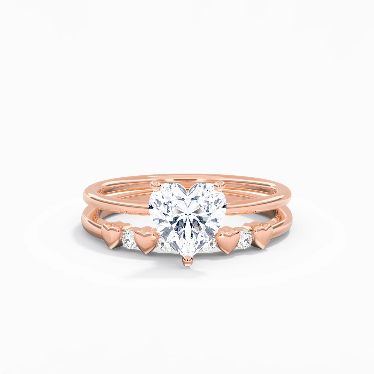 Hidden Halo Wedding Ring Set 1.50ct Moissanite