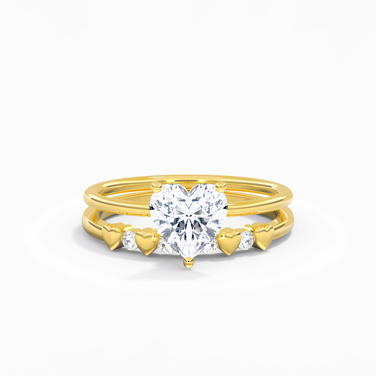 Hidden Halo Wedding Ring Set 1.50ct Moissanite