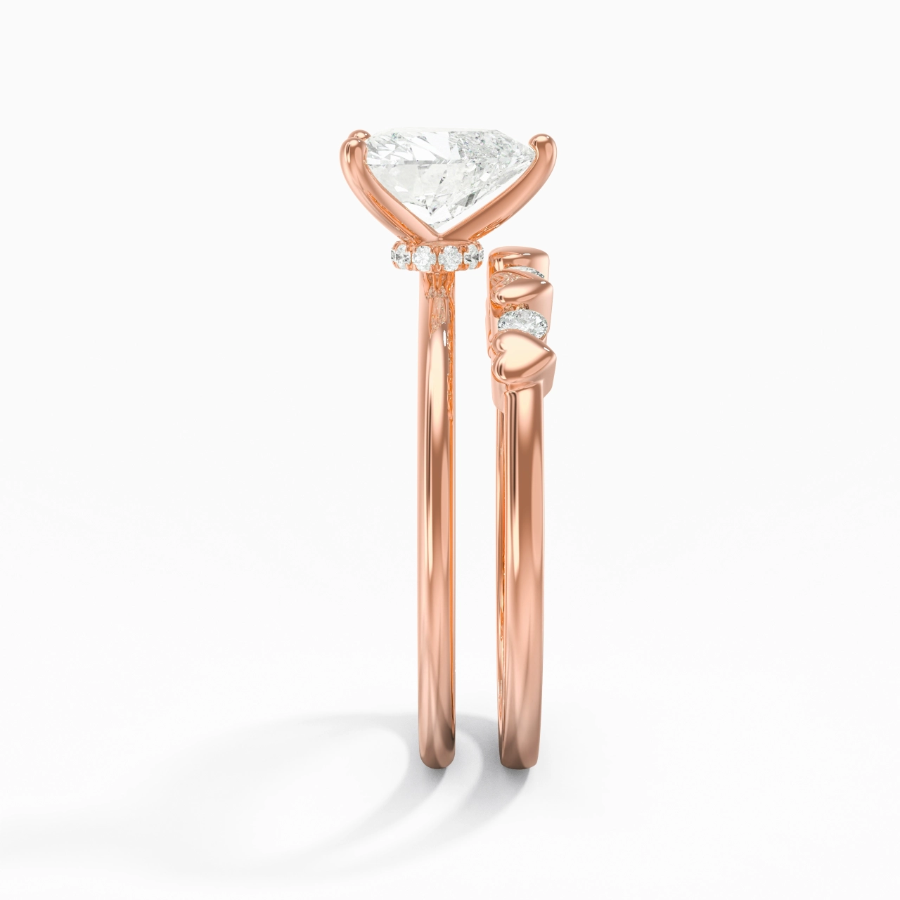 Hidden Halo Wedding Ring Set 1.50ct Moissanite