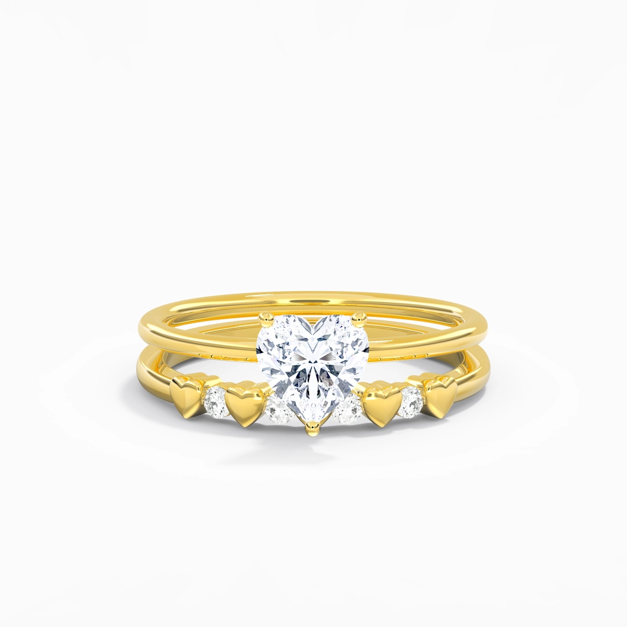 Hidden Halo Wedding Ring Set 1.00ct Moissanite
