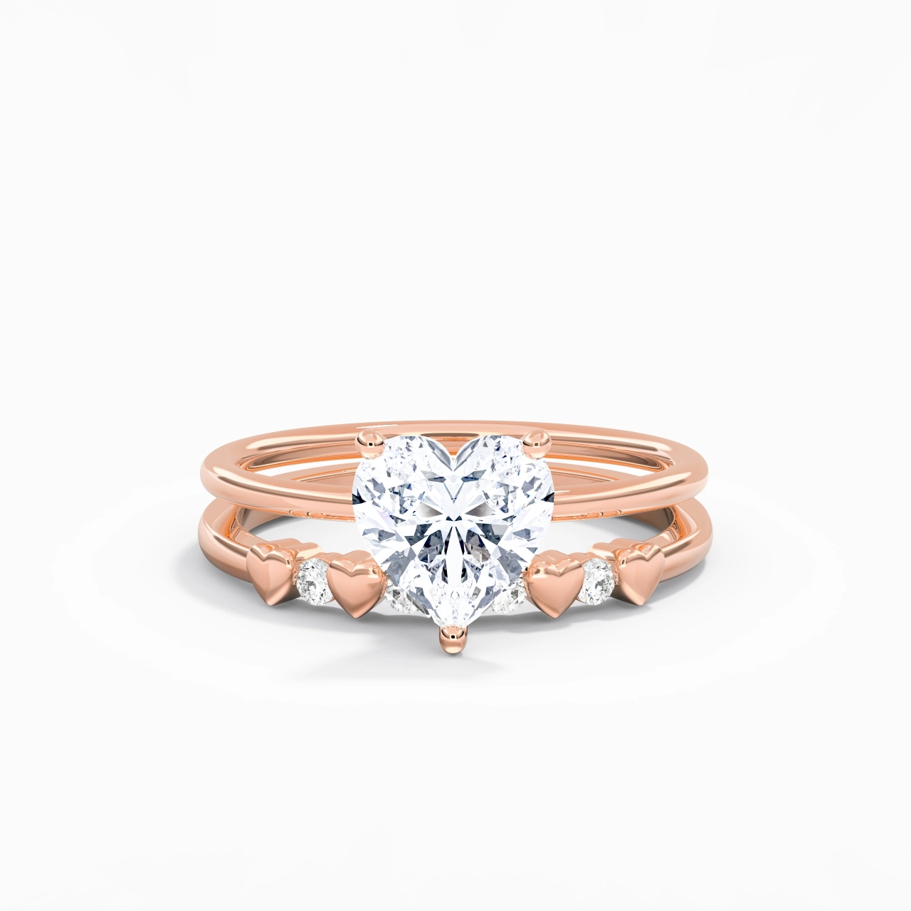 Hidden Halo Wedding Ring Set 2.00ct Moissanite