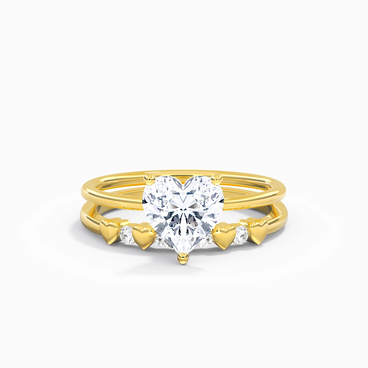 Hidden Halo Wedding Ring Set 2.00ct Moissanite