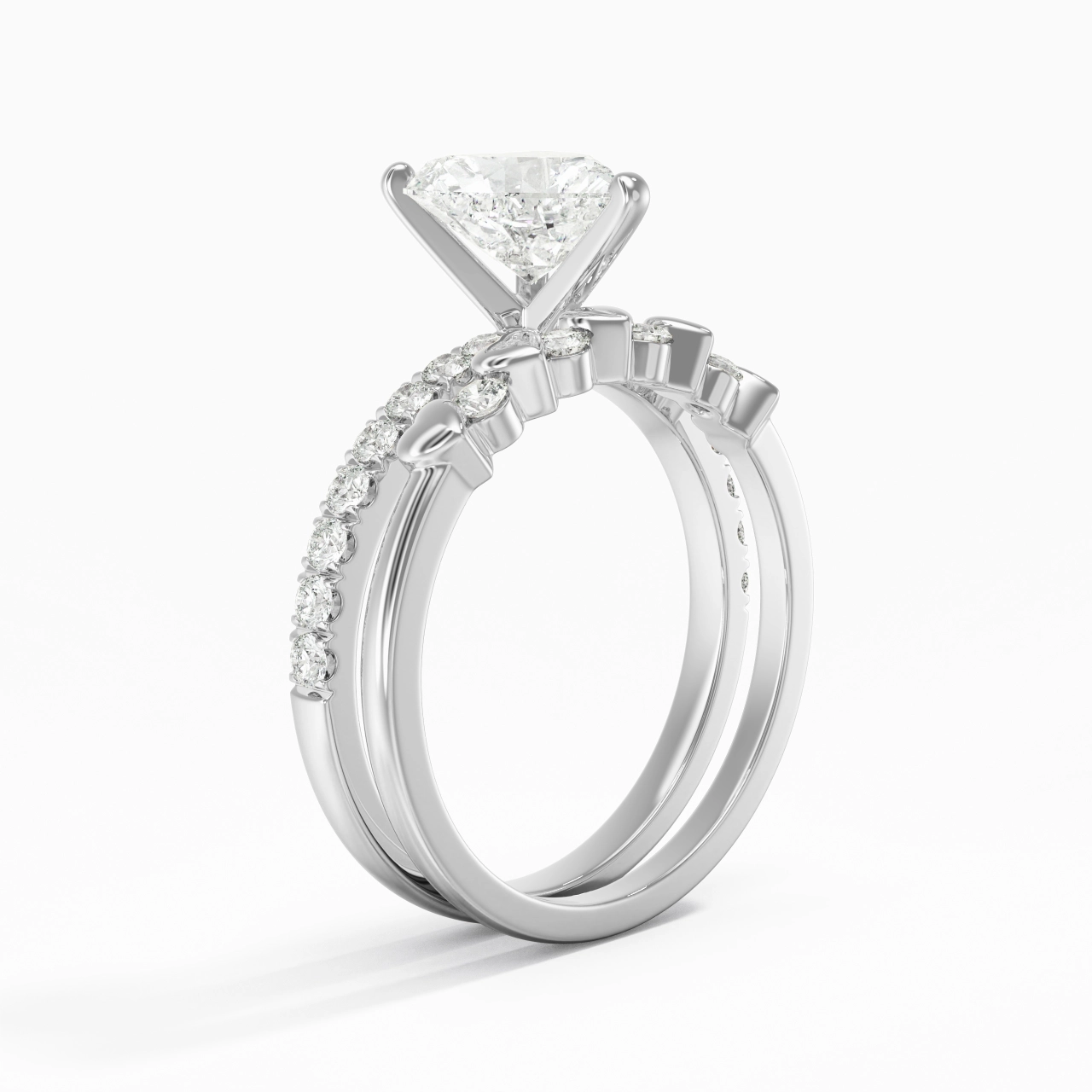 Est Ouest Ensemble nuptial 1.50ct Moissanite