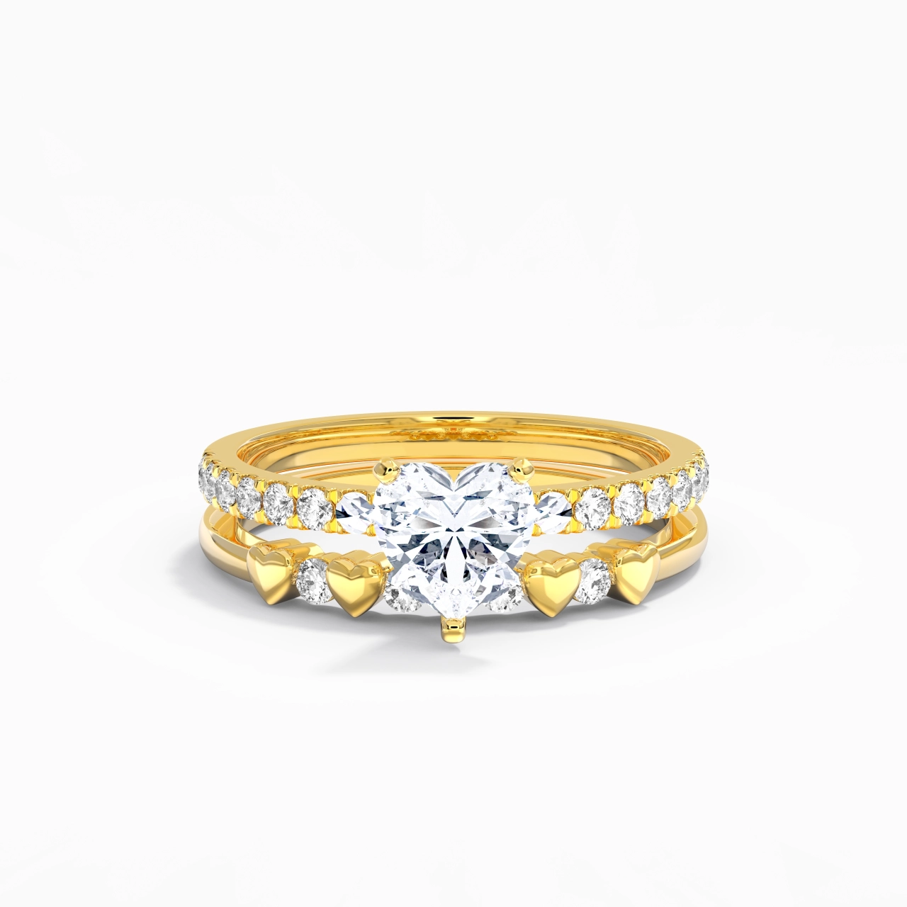 East West Bridal Set 1.00ct Moissanite