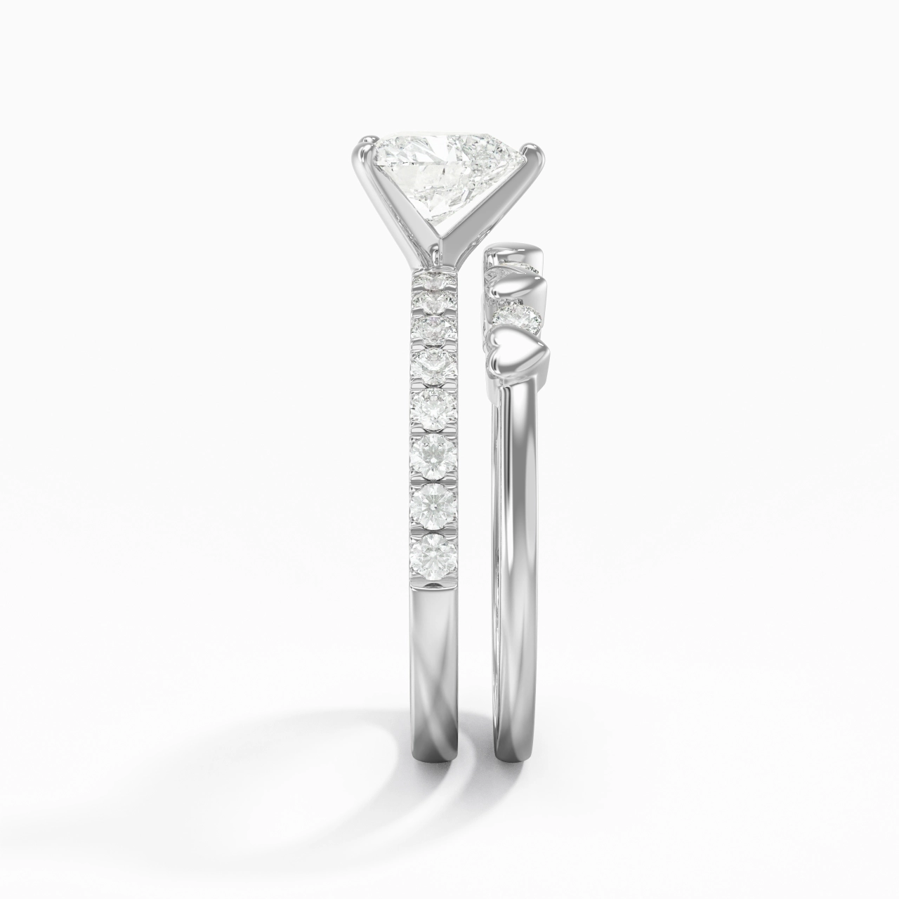 East West Bridal Set 1.00ct Moissanite