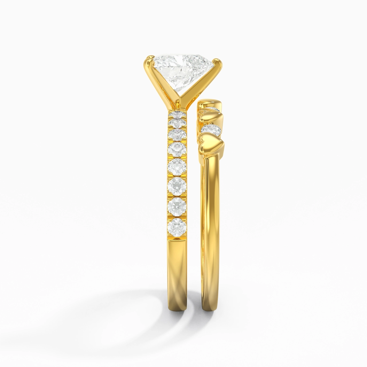 East West Bridal Set 1.00ct Moissanite
