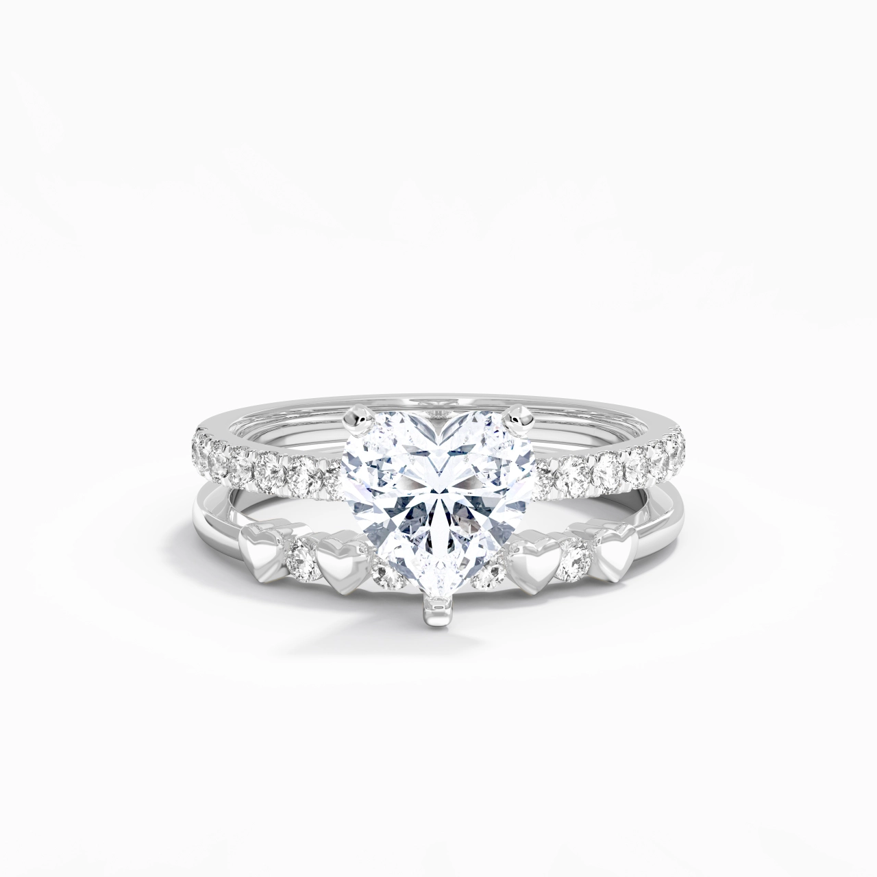 East West Bridal Set 2.00ct Moissanite