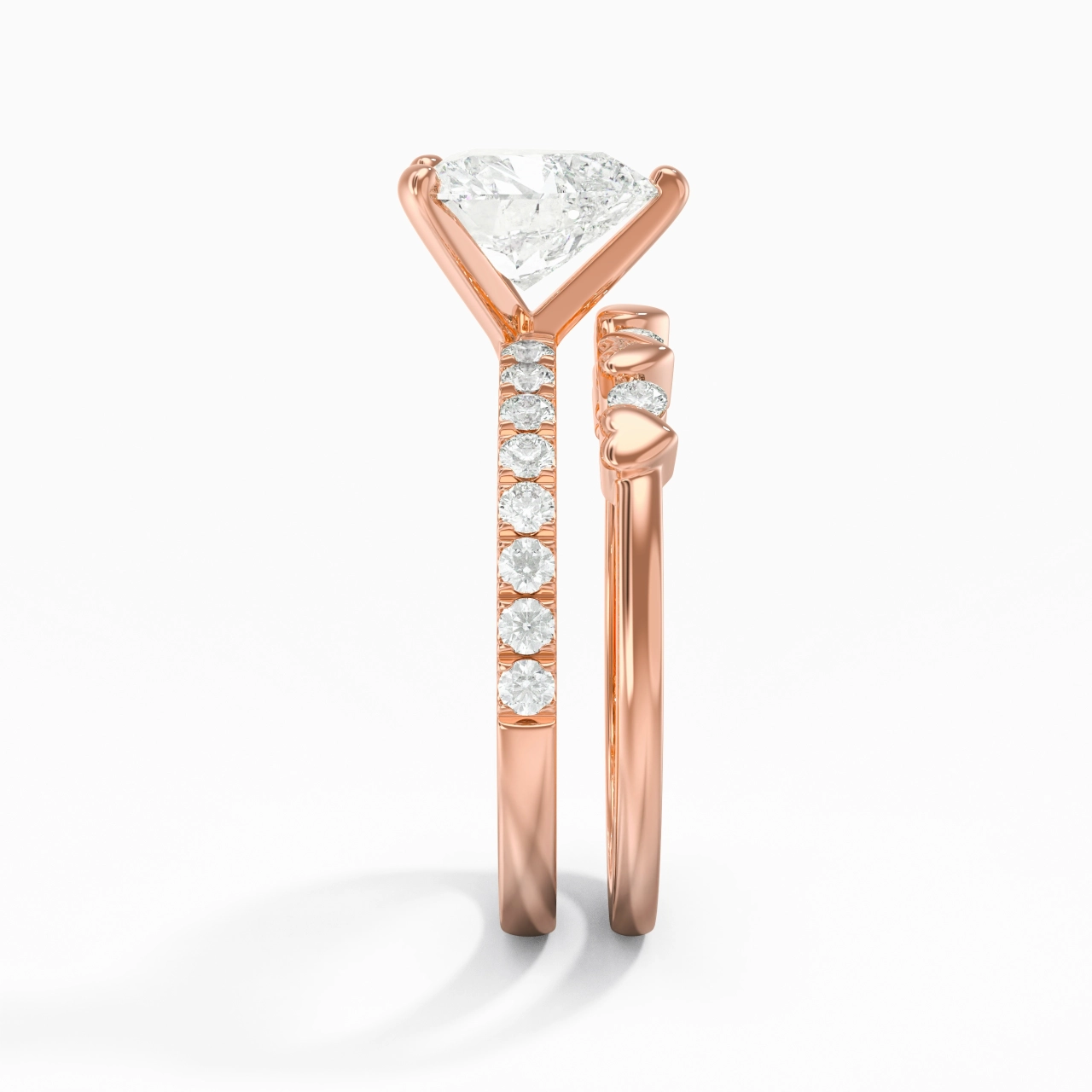 East West Bridal Set 2.00ct Moissanite
