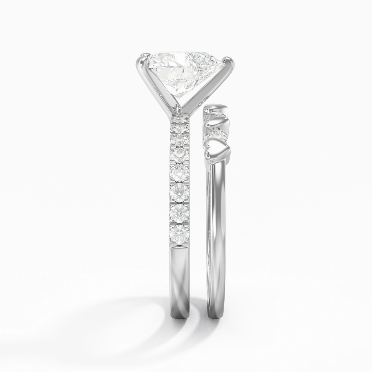 East West Bridal Set 2.00ct Moissanite