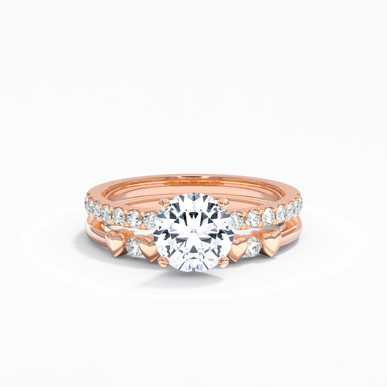 East West Bridal Set 1.50ct Moissanite