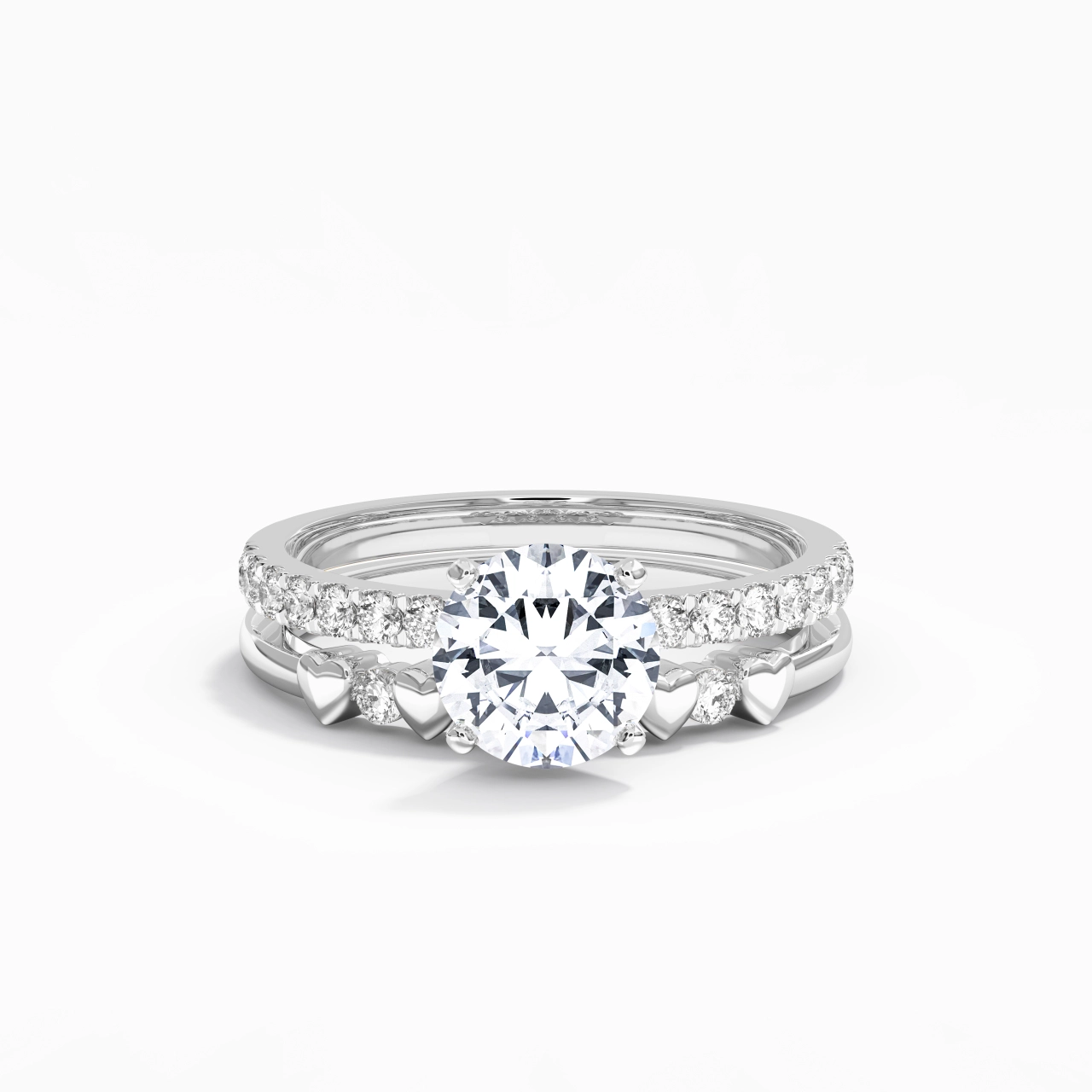 East West Bridal Set 1.50ct Moissanite