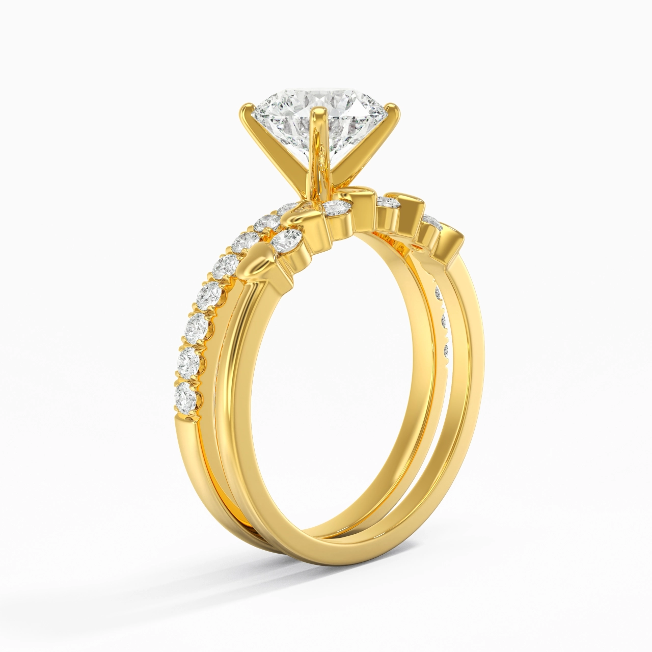 East West Bridal Set 1.50ct Moissanite
