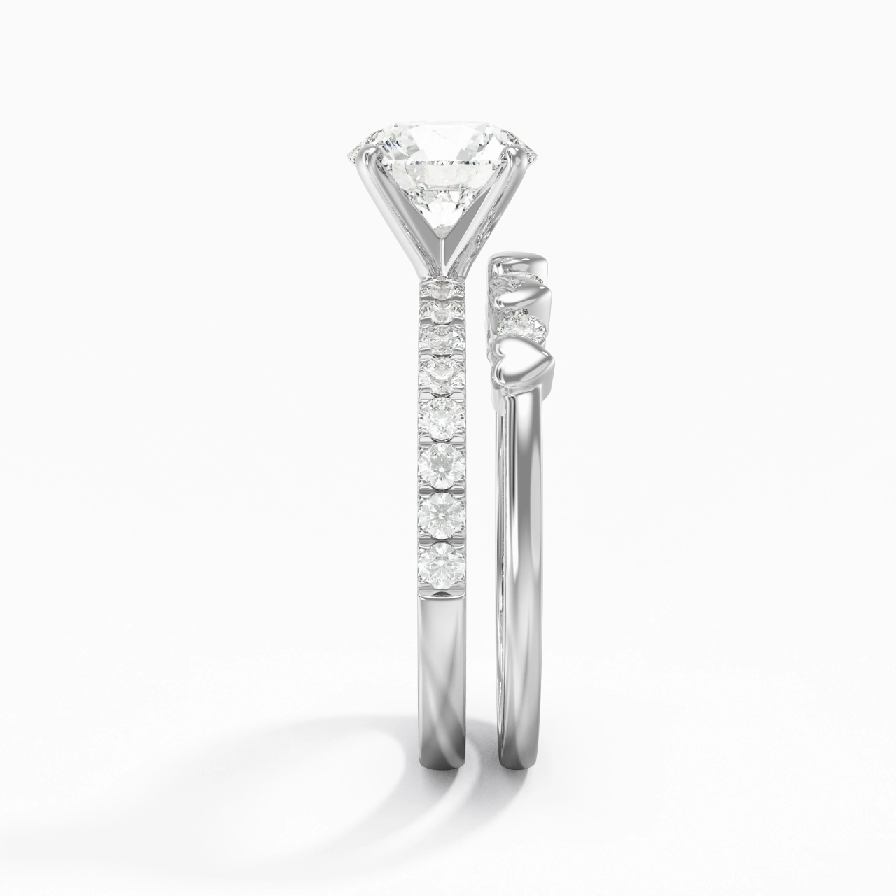 East West Bridal Set 1.50ct Moissanite