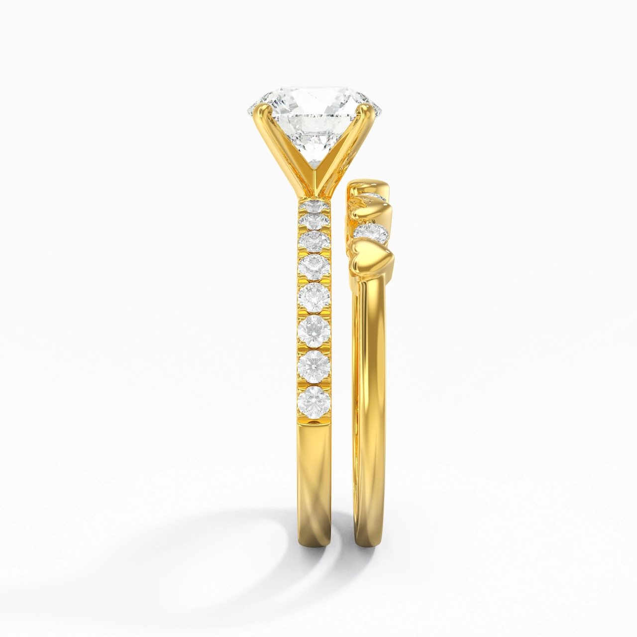 East West Bridal Set 1.50ct Moissanite