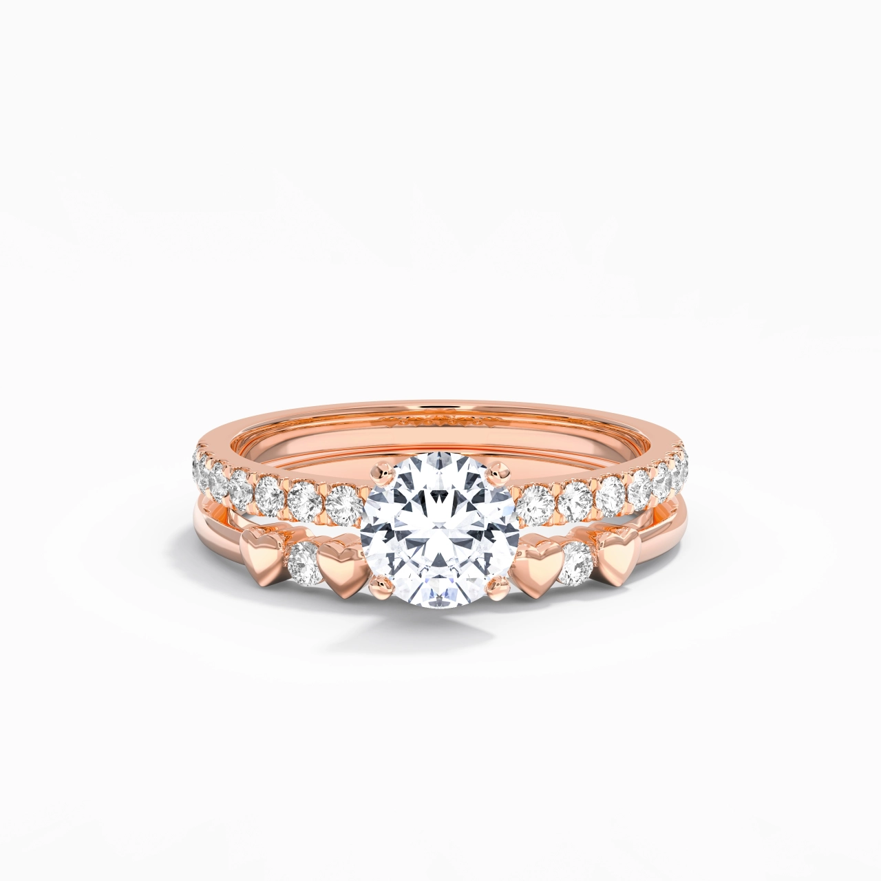 East West Bridal Set 1.00ct Moissanite