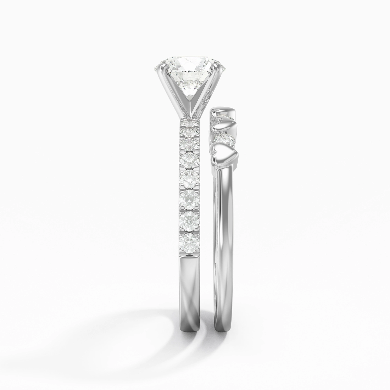 East West Bridal Set 1.00ct Moissanite