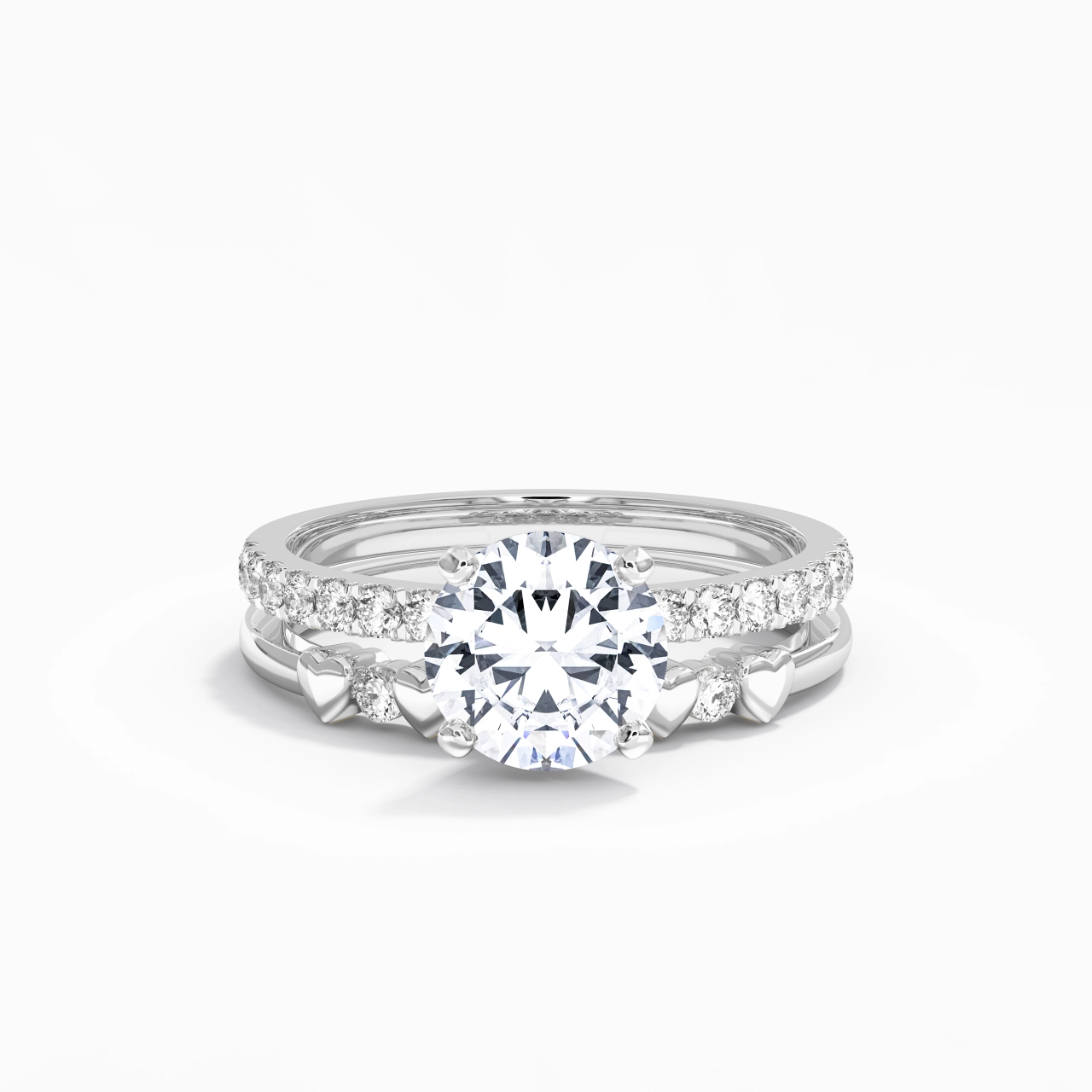 East West Bridal Set 2.00ct Moissanite
