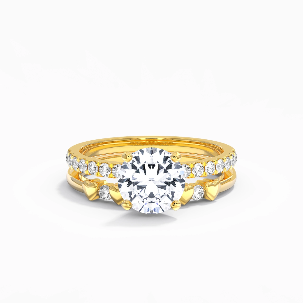East West Bridal Set 2.00ct Moissanite