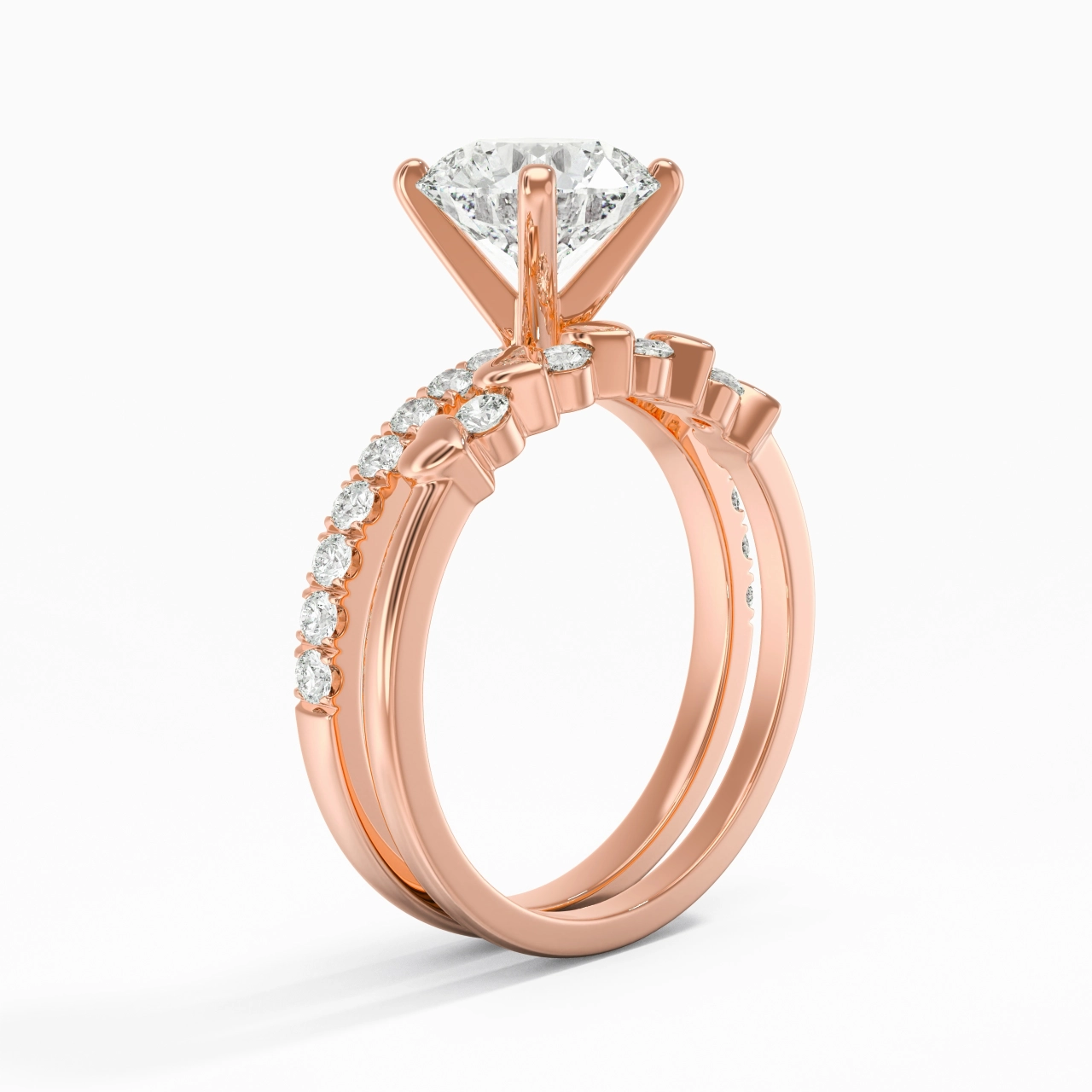 East West Bridal Set 2.00ct Moissanite