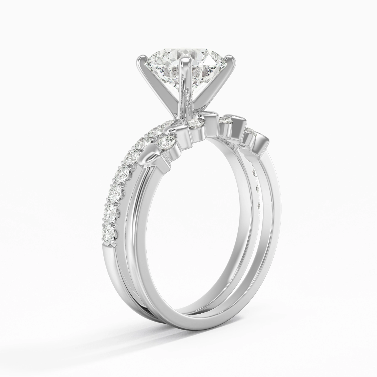 East West Bridal Set 2.00ct Moissanite