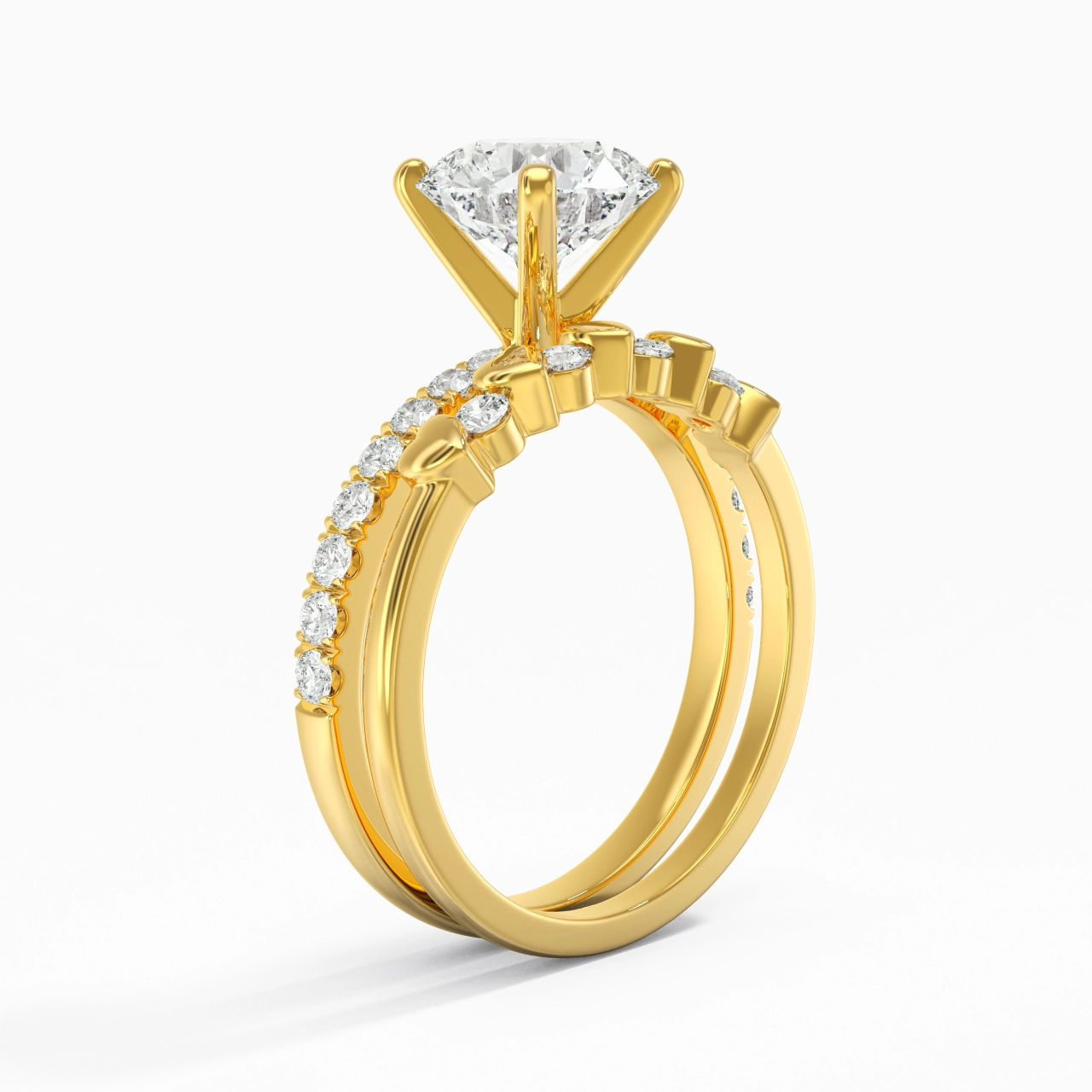 East West Bridal Set 2.00ct Moissanite