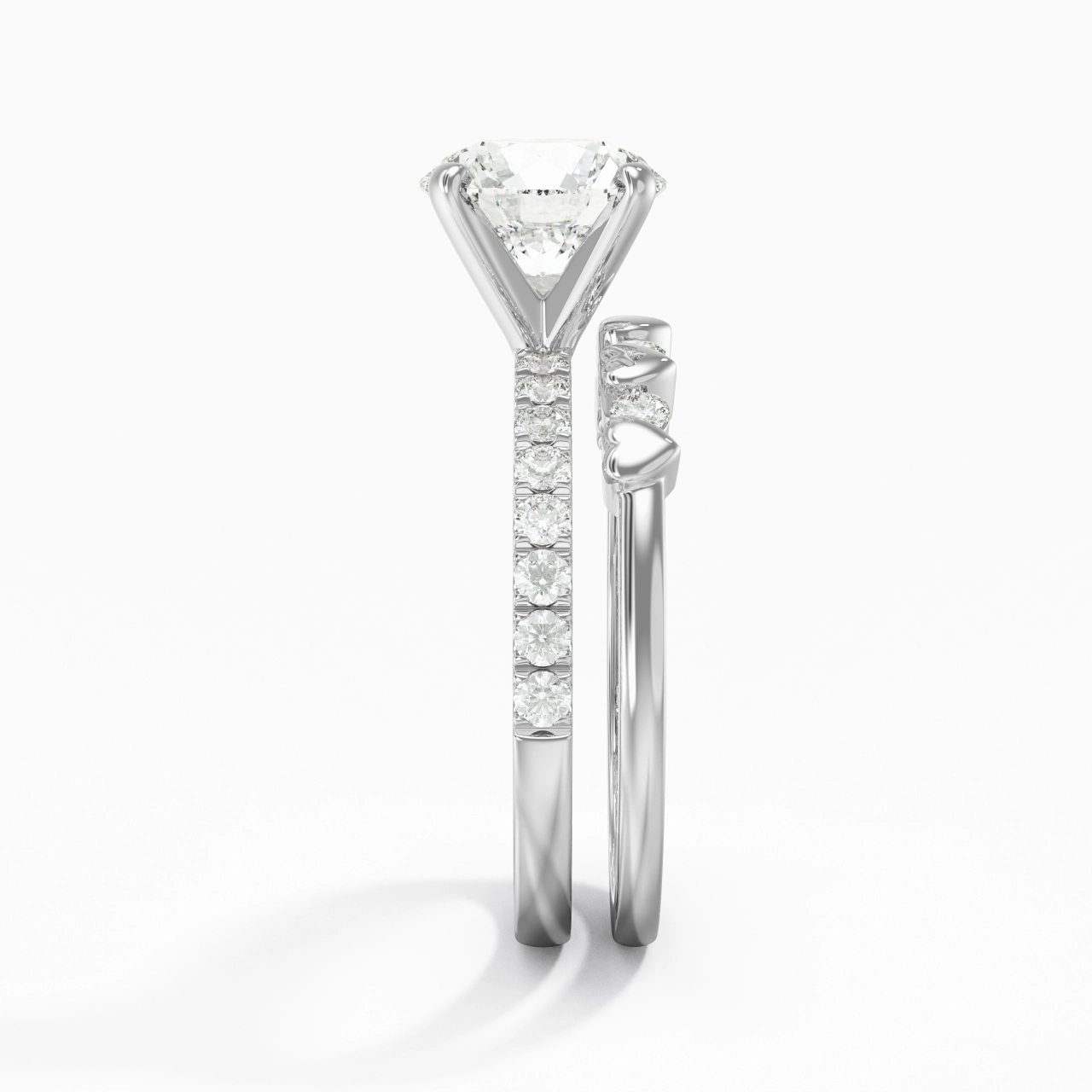 East West Bridal Set 2.00ct Moissanite