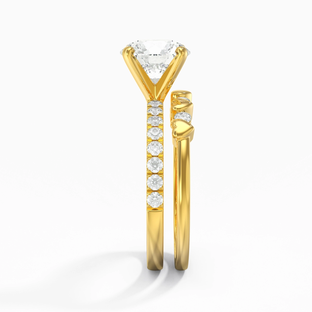 East West Bridal Set 2.00ct Moissanite