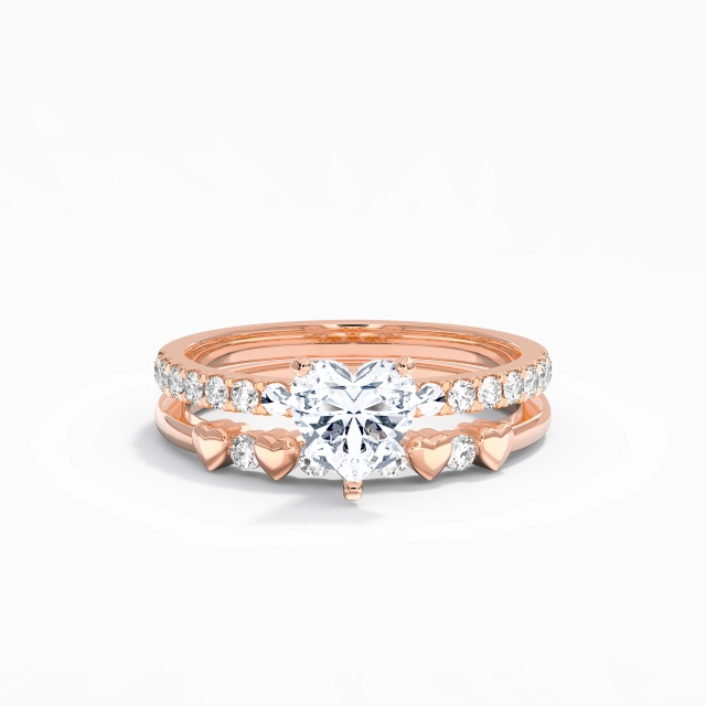 Tige Droite Classique Est Ouest Ensemble nuptial Moissanite 1.00ct Cœur Argent sterling 925 Tige Droite Classique Est Ouest Ensemble nuptial Moissanite 1.00ct Cœur Argent sterling 925