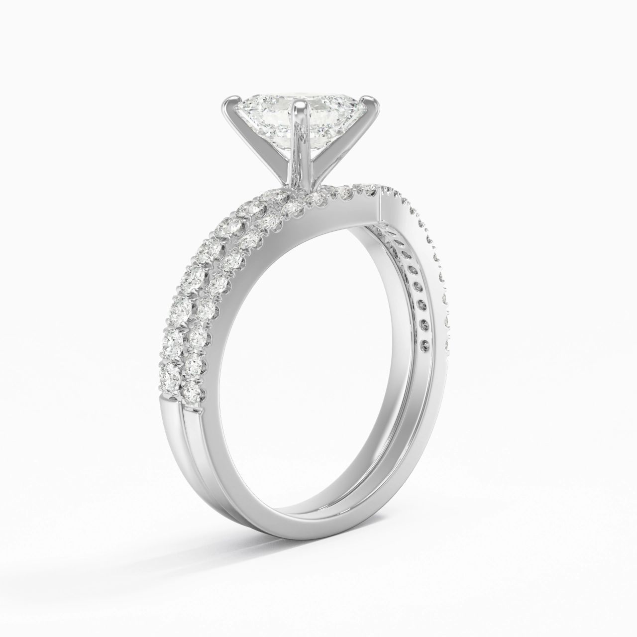 Plated Dainty Wedding Ring Set