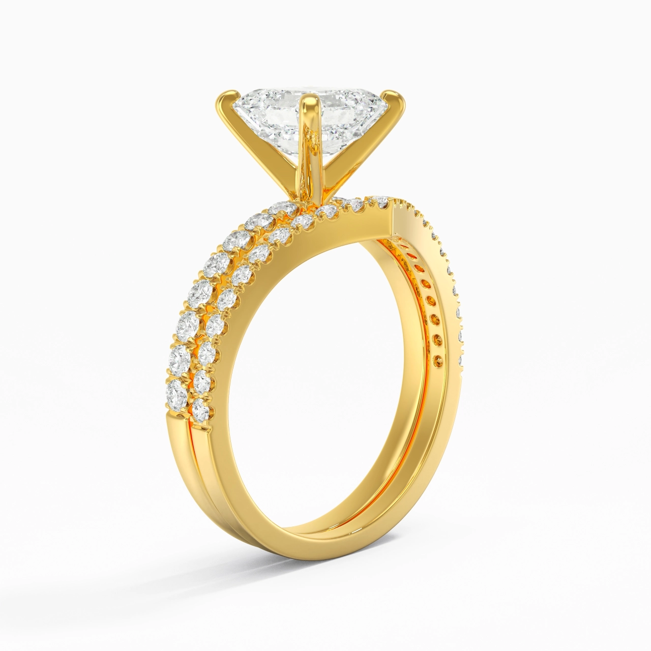 Plated Dainty Wedding Ring Set