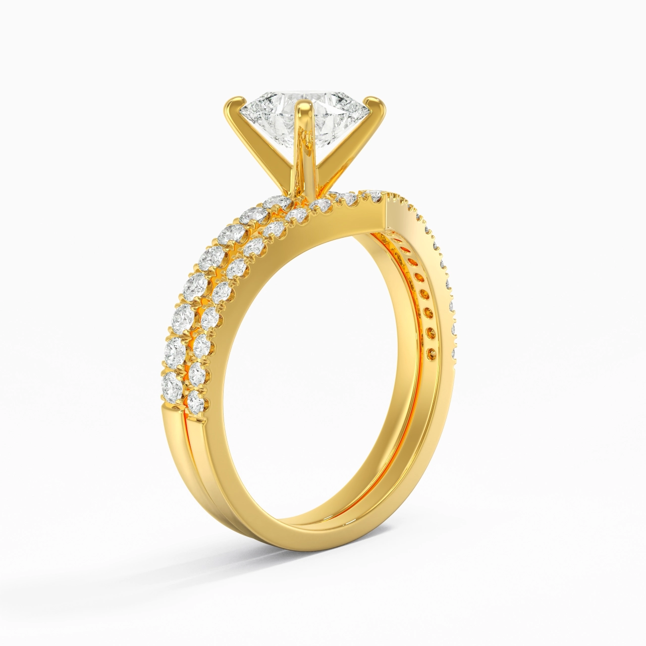 Plated Dainty Wedding Ring Set
