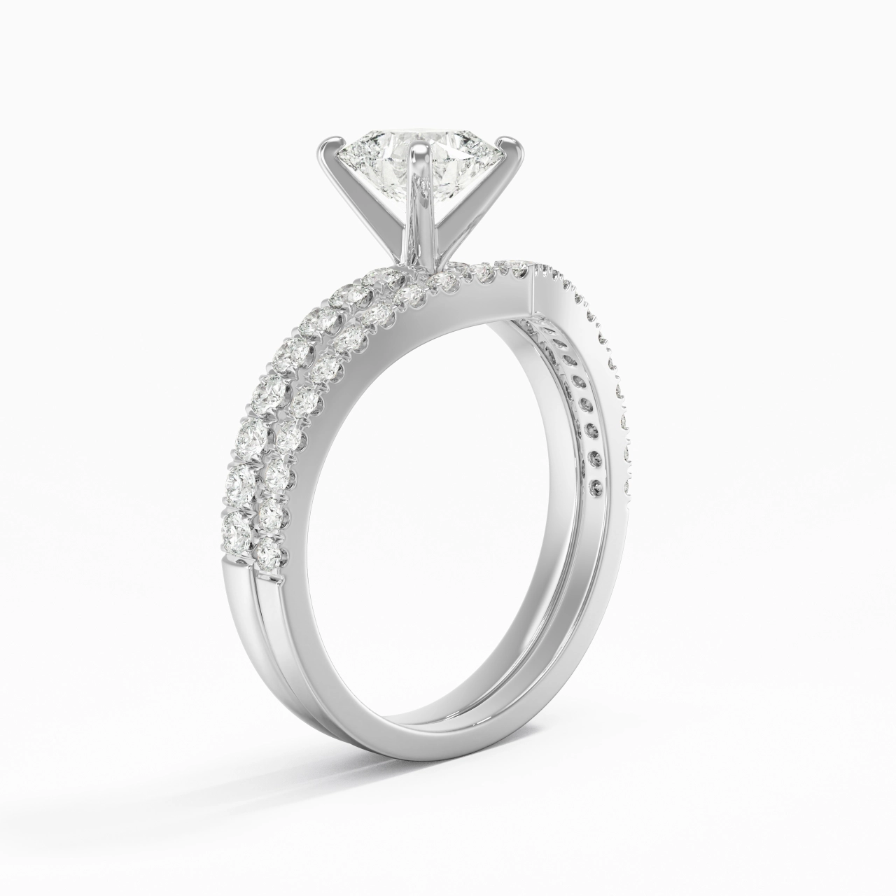 Plated Dainty Wedding Ring Set