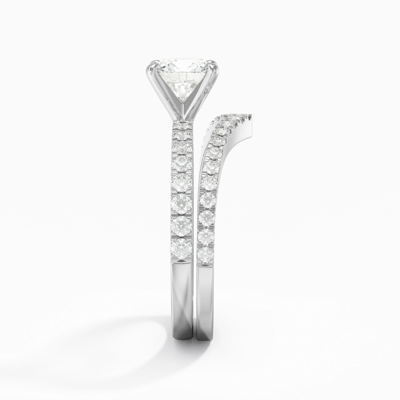 Plated Dainty Wedding Ring Set