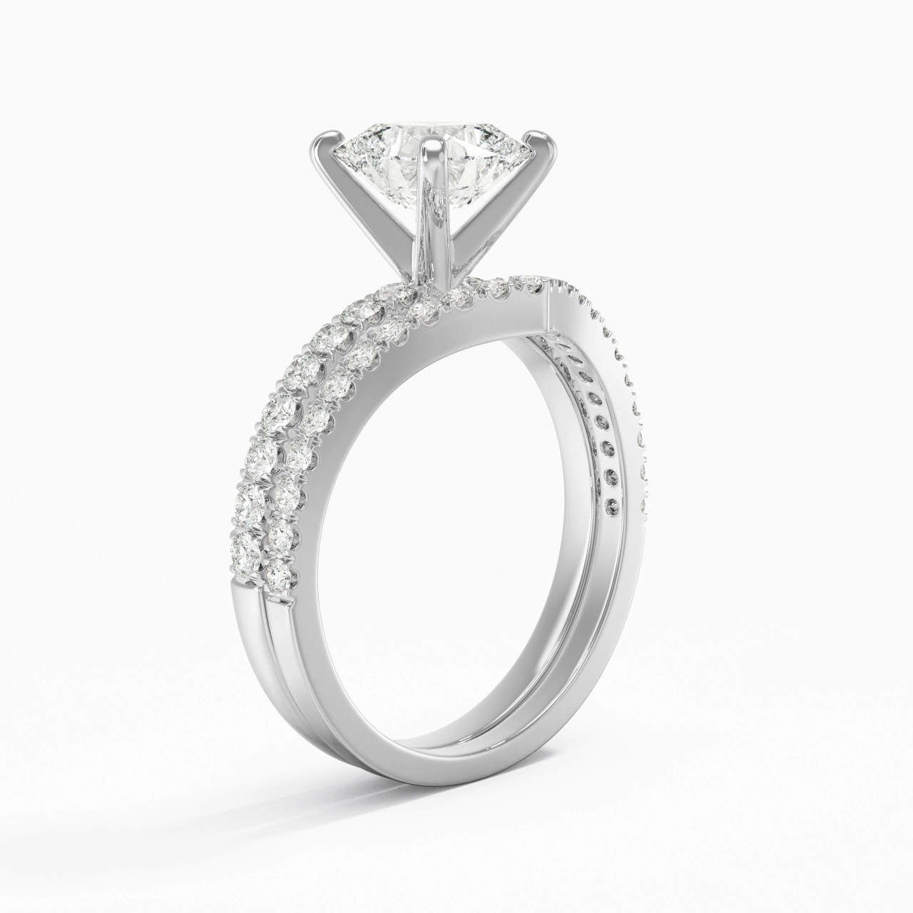 Plated Dainty Wedding Ring Set