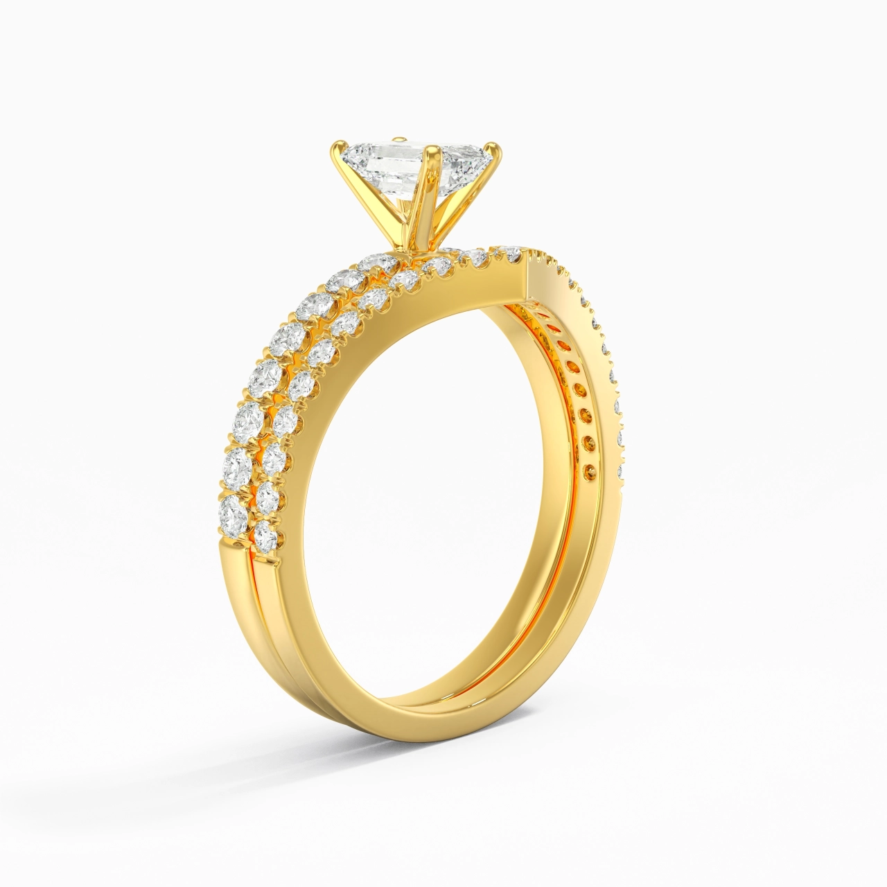 Plated Dainty Wedding Ring Set