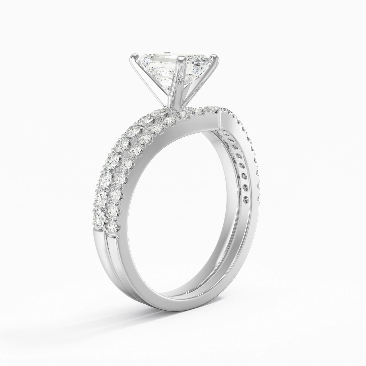 Plated Dainty Wedding Ring Set
