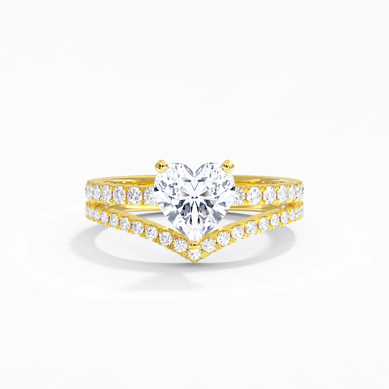 18K Yellow Gold Plated Dainty Wedding Ring Set