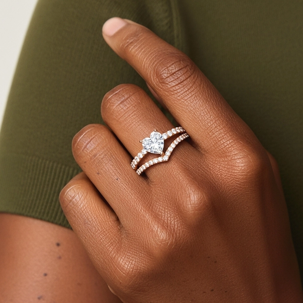 Or rose 18 carats Plaqué Délicat Ensemble d'alliances