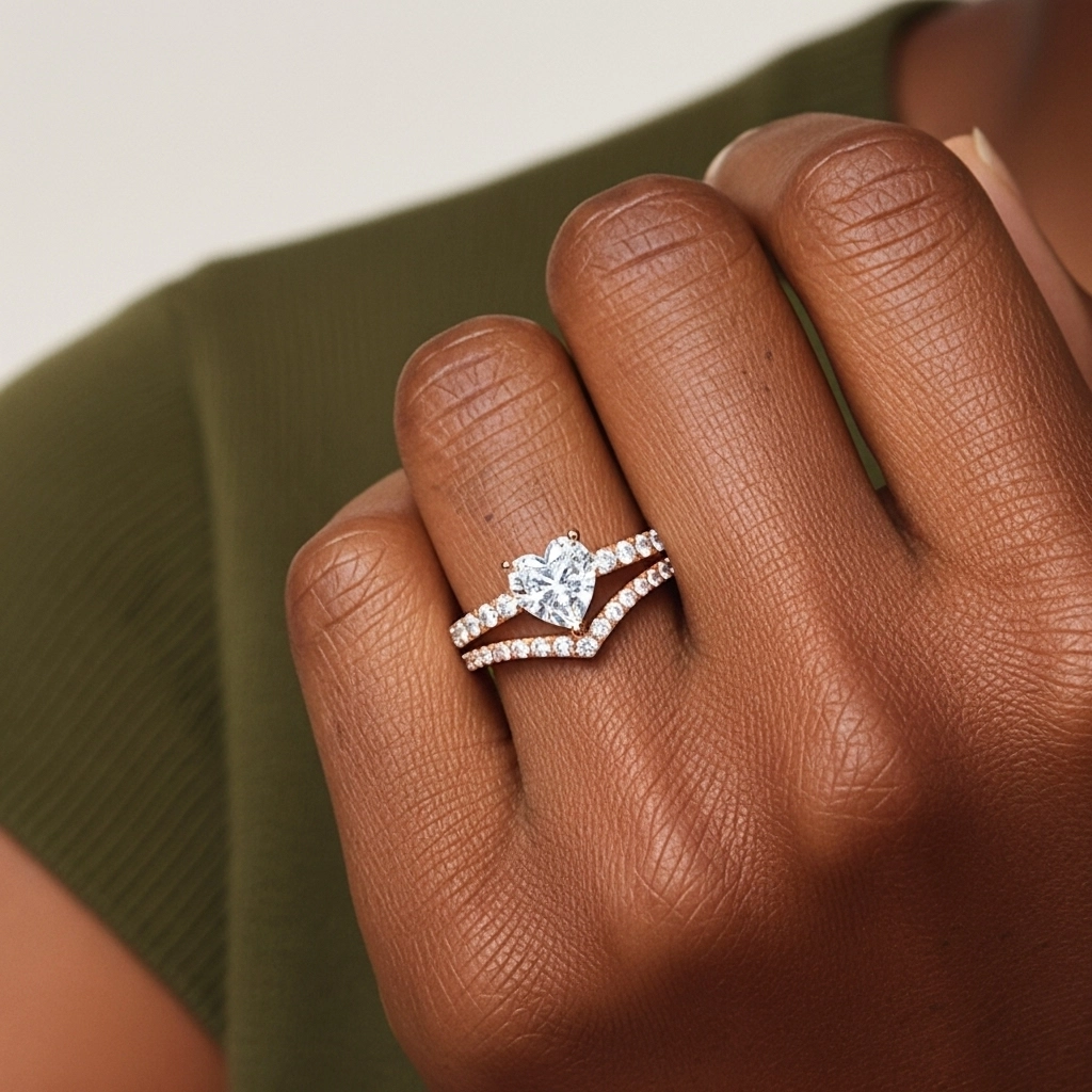 Or rose 18 carats Plaqué Délicat Ensemble d'alliances