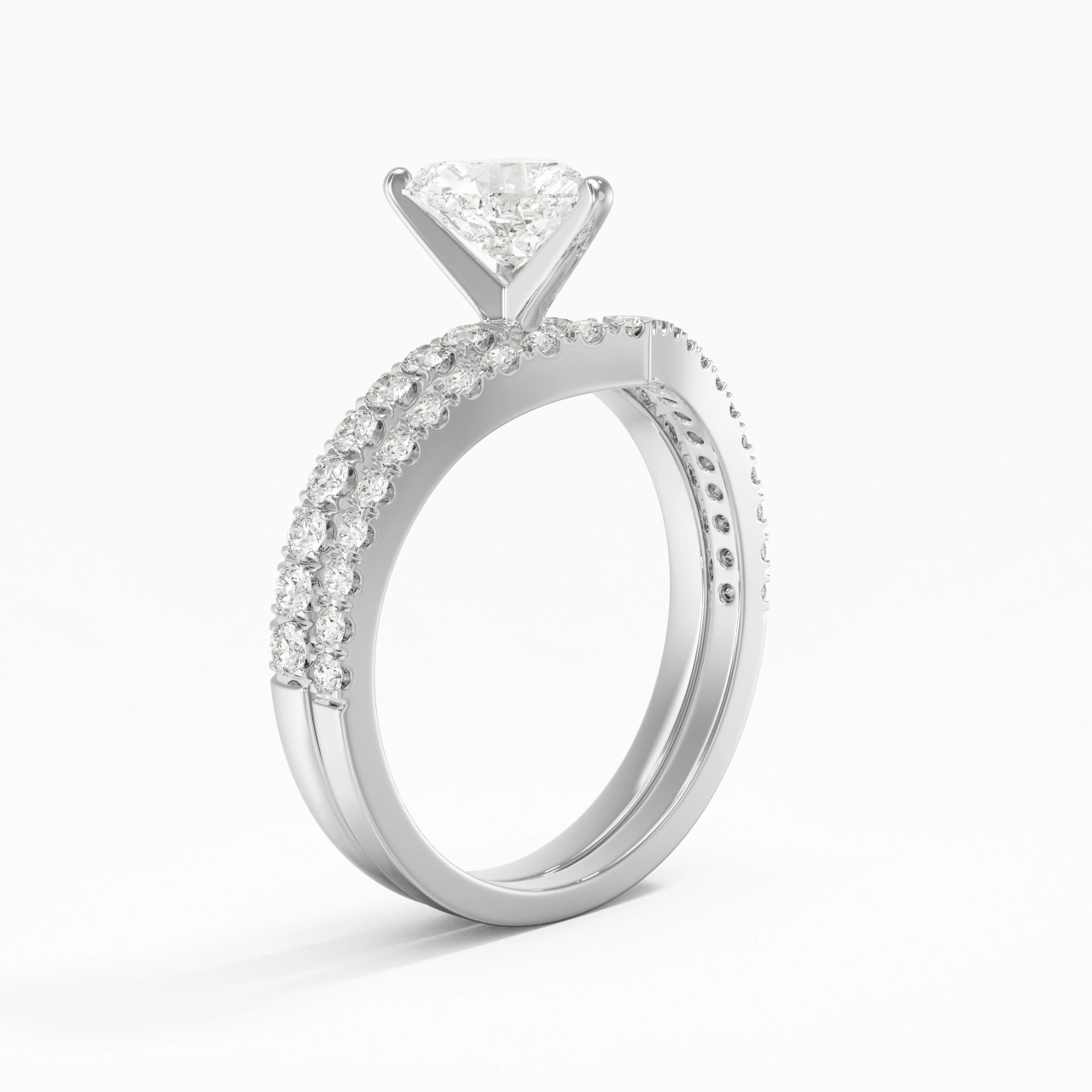 Plated Dainty Wedding Ring Set