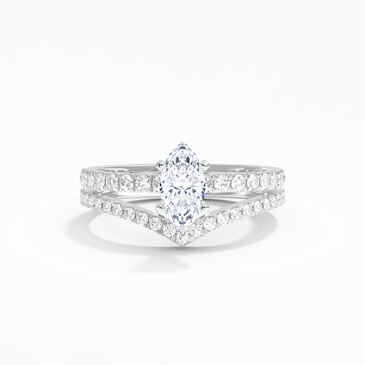 Plated Dainty Wedding Ring Set