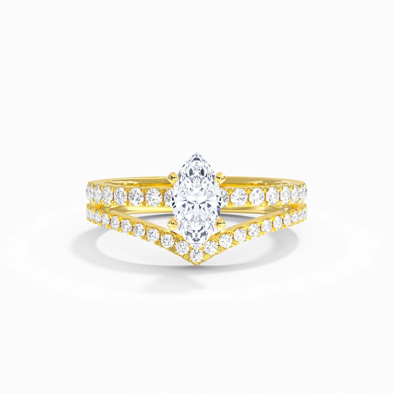 Plated Dainty Wedding Ring Set