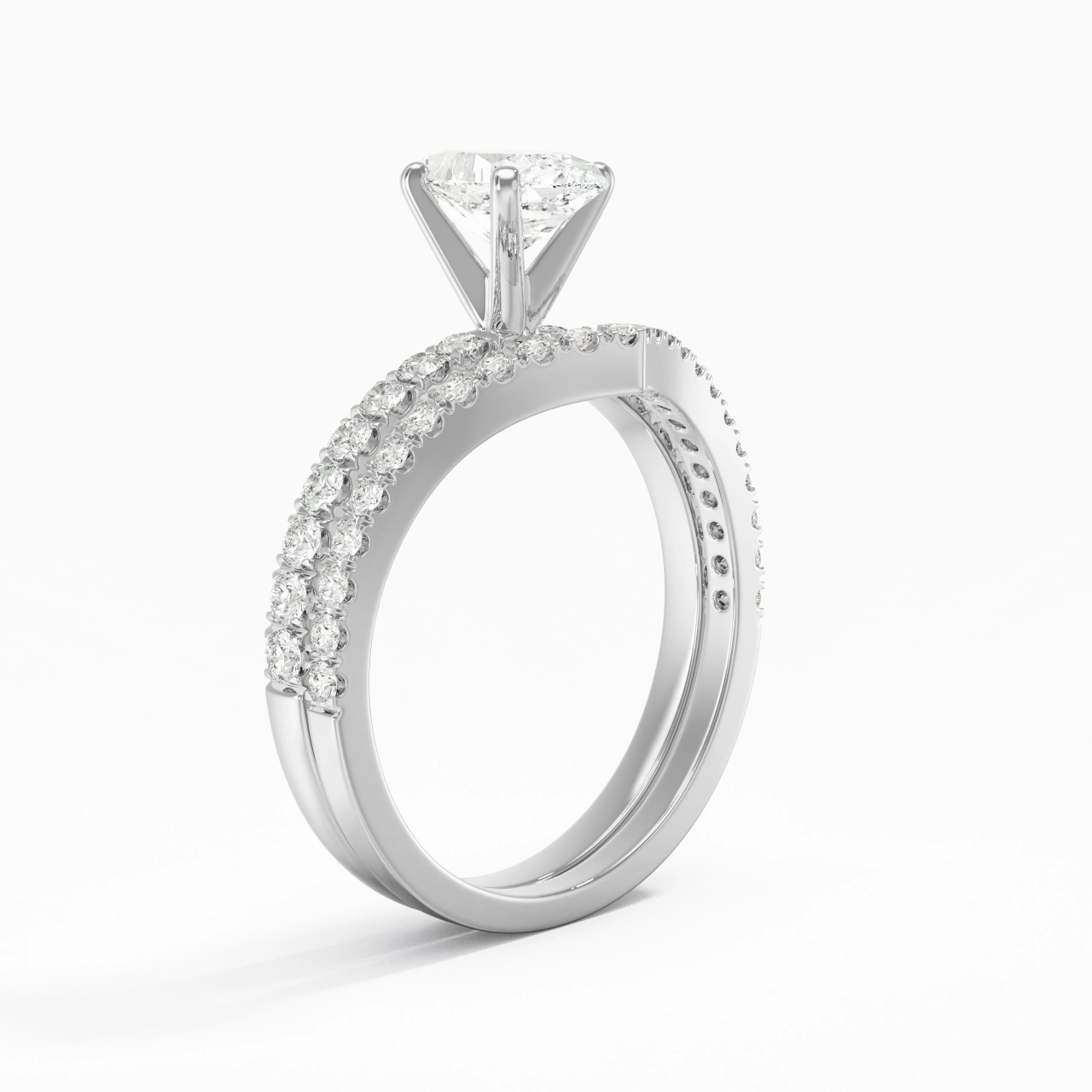 Plated Dainty Wedding Ring Set
