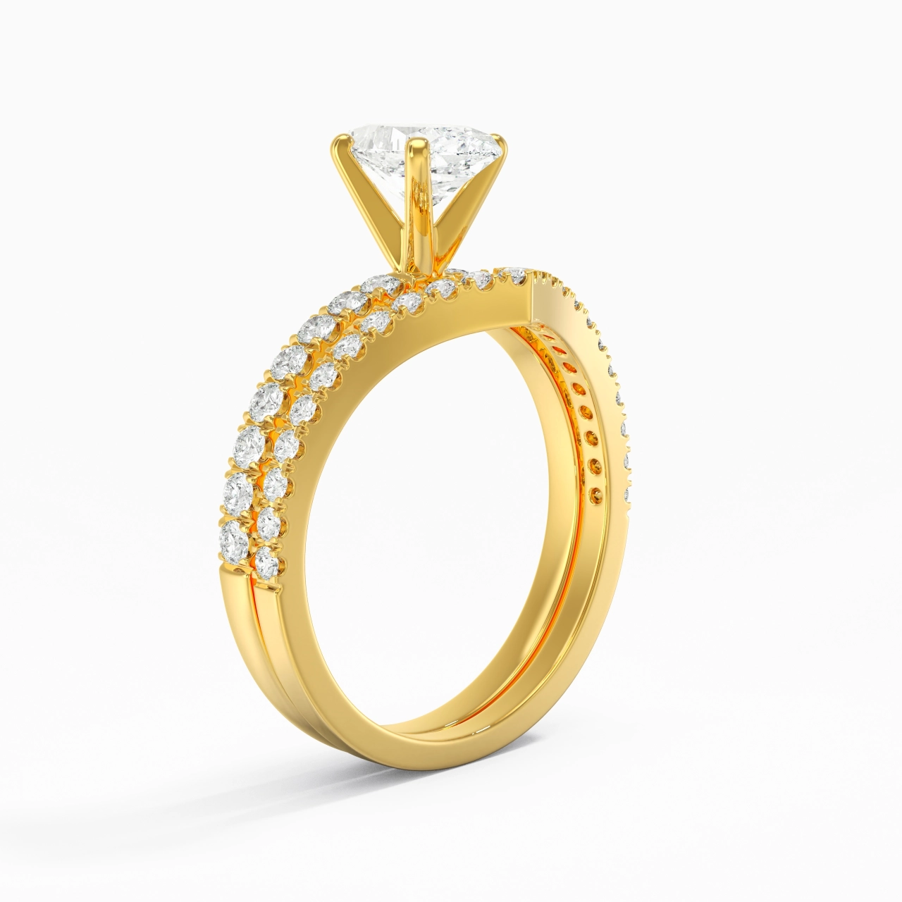 Plated Dainty Wedding Ring Set